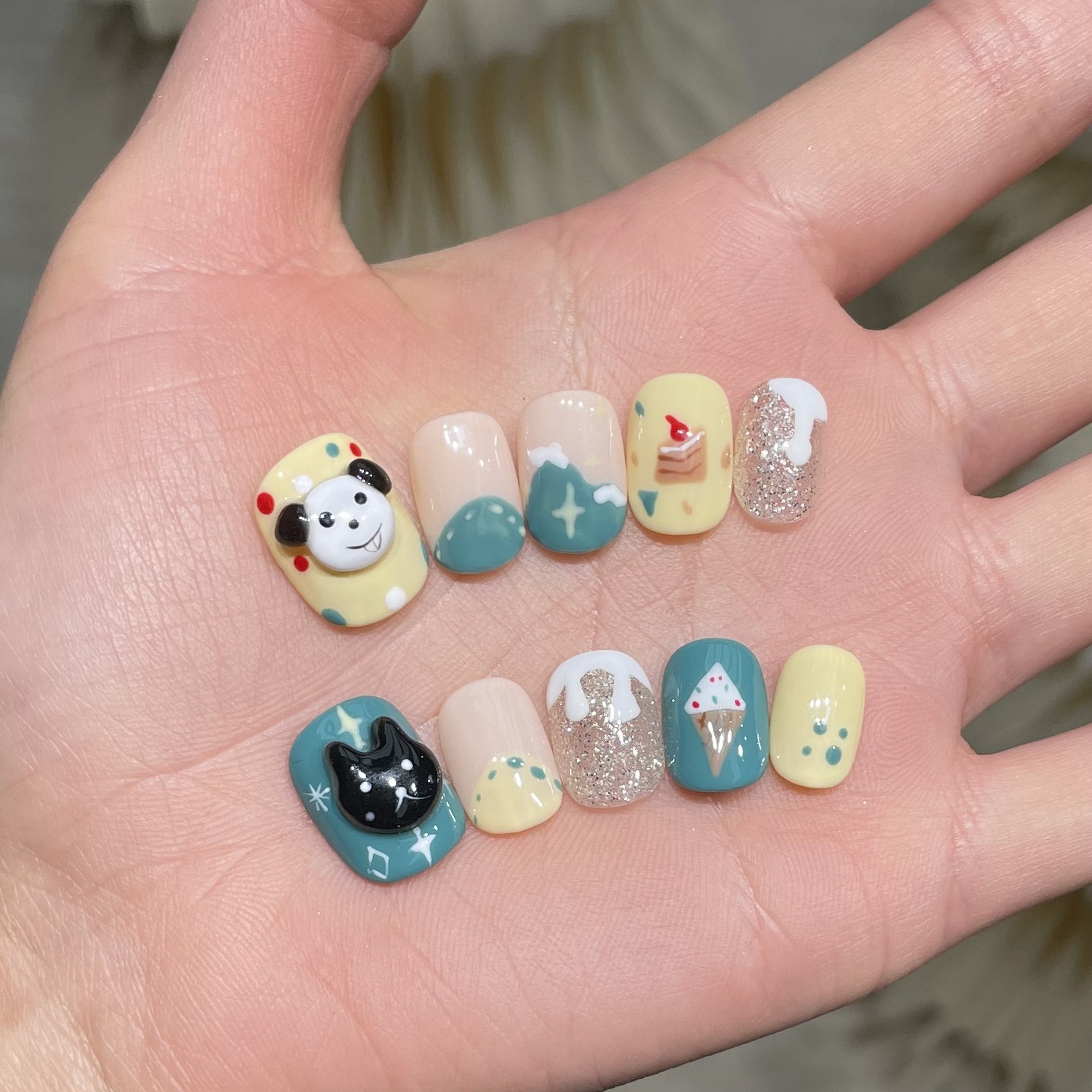 10Pcs Handmade Press On Nails  - đánh giá và giá Nail Adhesive Tab