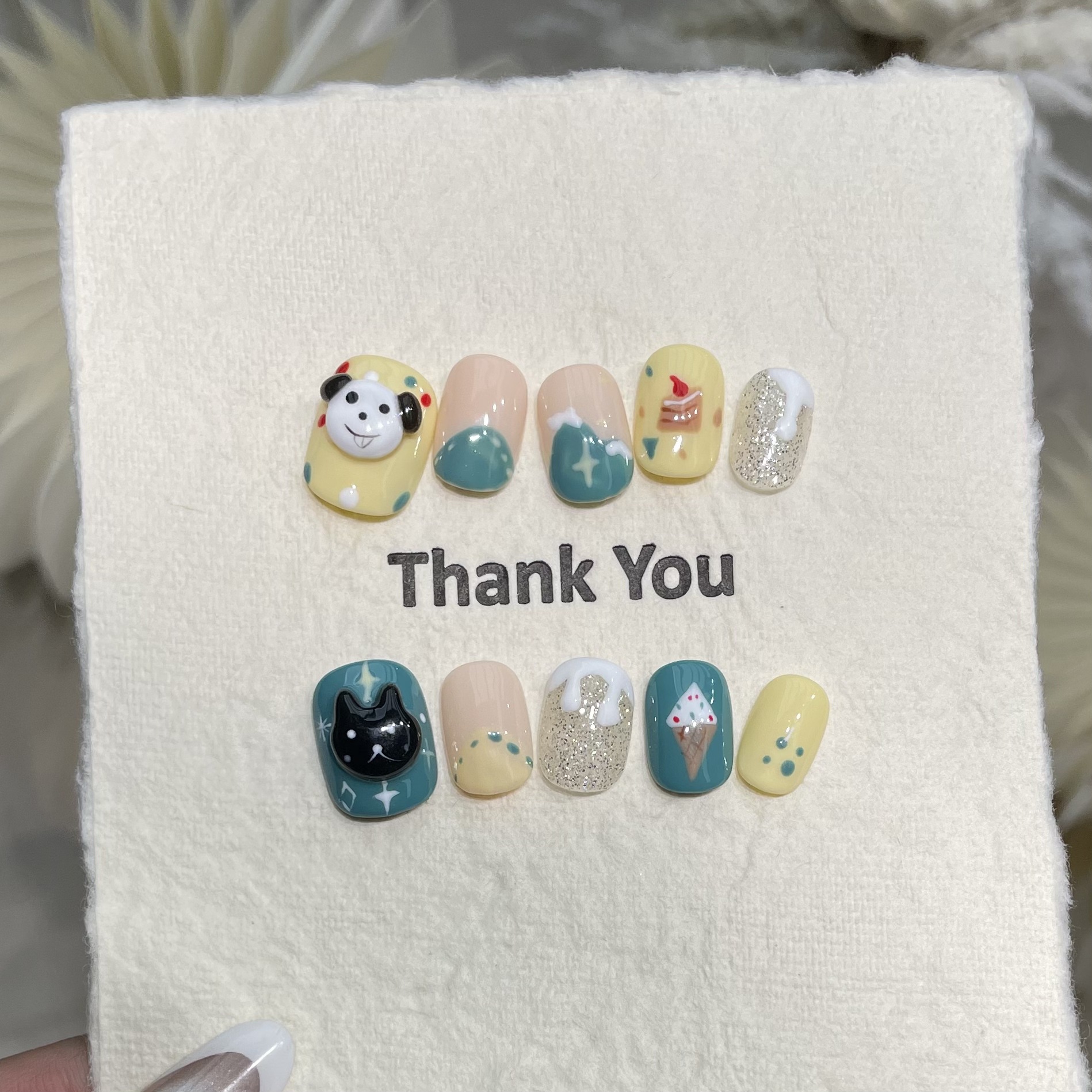10Pcs Handmade Press On Nails  - đánh giá và giá Nail Adhesive Tab