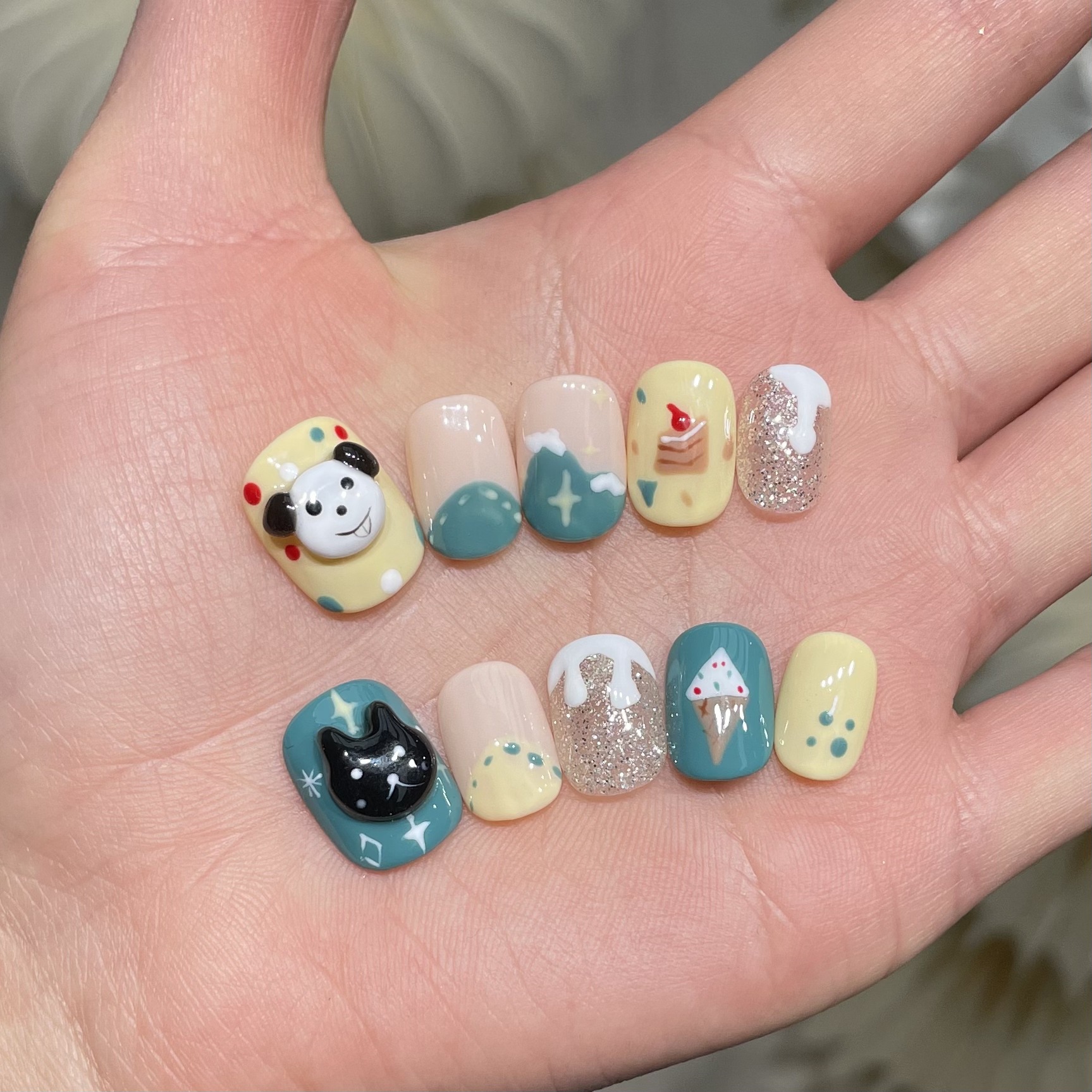 10Pcs Handmade Press On Nails  - đánh giá và giá Nail Adhesive Tab